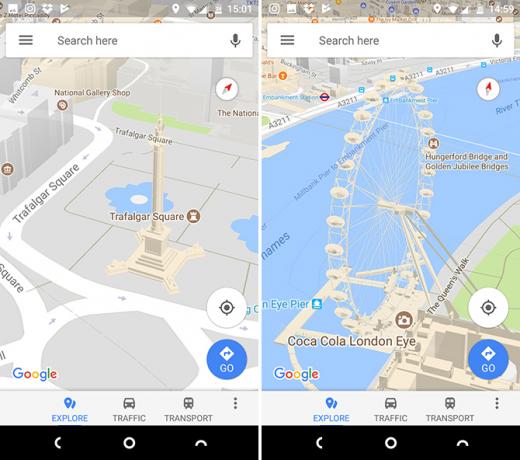 google maps android vue 3d