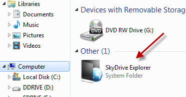 Gérez facilement des fichiers sur votre Windows Skydrive avec Skydrive Explorer mycomputer