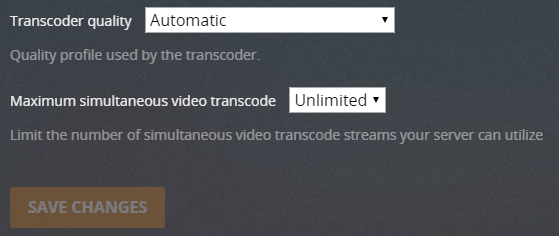 transcodage vidéo plex