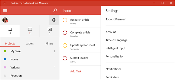 application Windows todoist