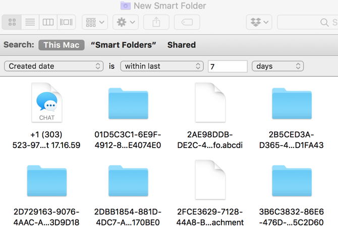 Dossiers récents de Mac Smart Folders