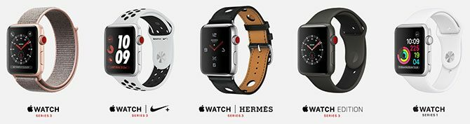 comparaison de séries Apple Watch