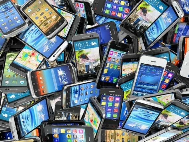 Pile de smartphones