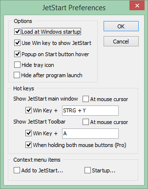 Préférences JetStart