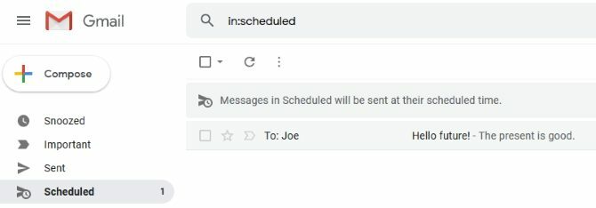 Dossier de messagerie planifié dans le bureau Gmail