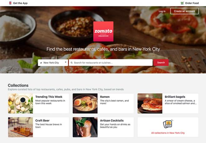 Restaurant Finding App Zomato