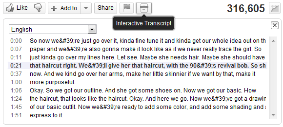 transcription interactive youtube