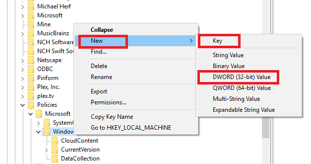 Guide de dépannage complet de la mise à jour des créateurs d'automne de Windows 10 regedit carreaux de vidage